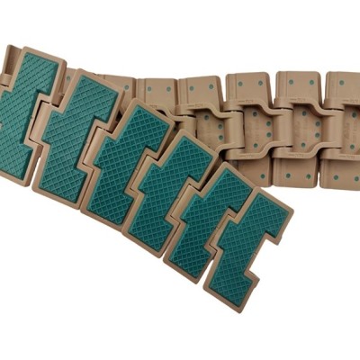 828T-K330 Series Brown Plate Green Rubber Curve Top Chain