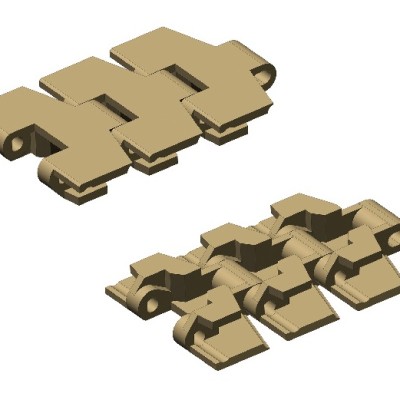882FH series straight rubber cover top chains